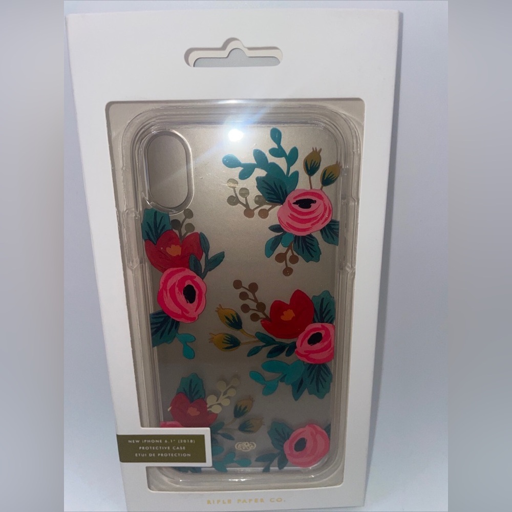 Rifle Paper Co. Protective Slim Case For Apple iPhone XR  6.1” Rose/Clear
